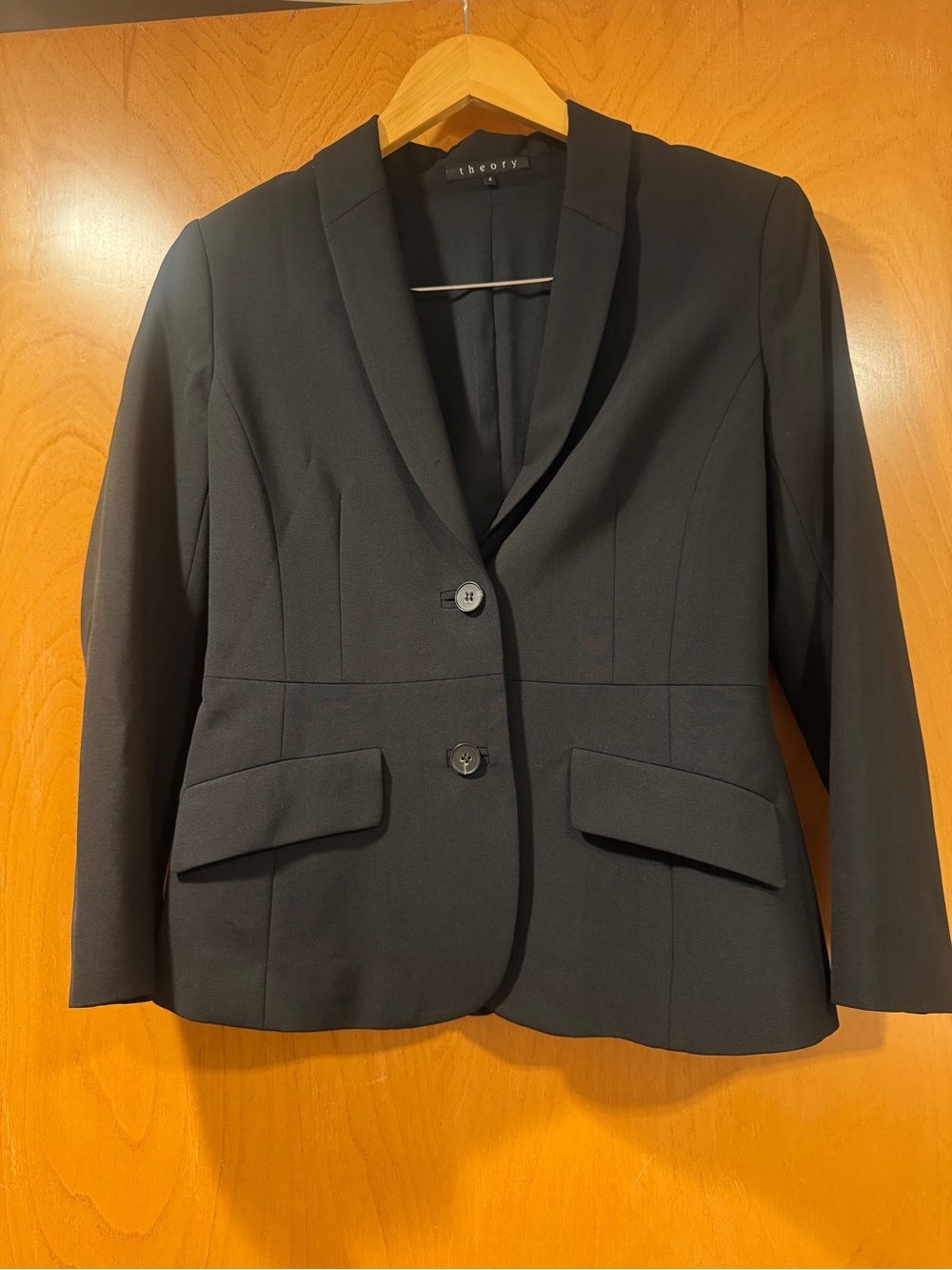 Theory Black Women's Tailored Wool Business Blazer 4